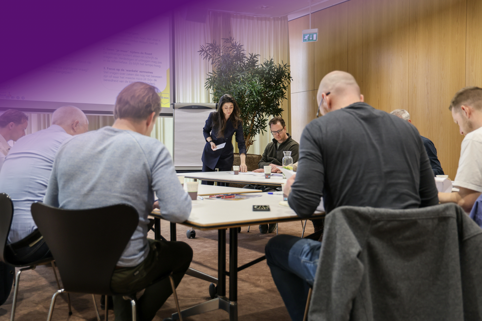 Projectfoto van een sessie rond processen bij een hogeschool
