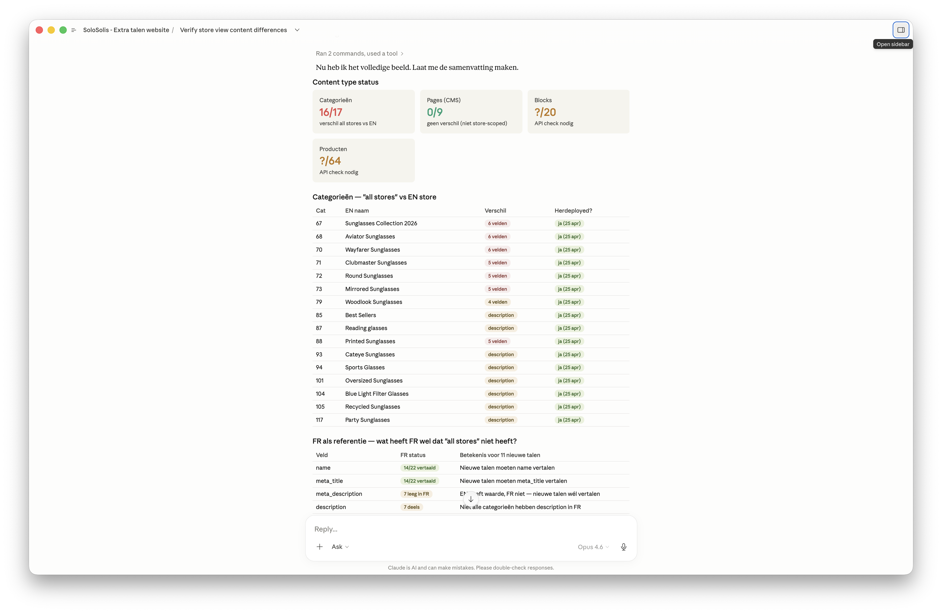 Screenshot van een retailplatform dat bestuurbaar is in gewone taal